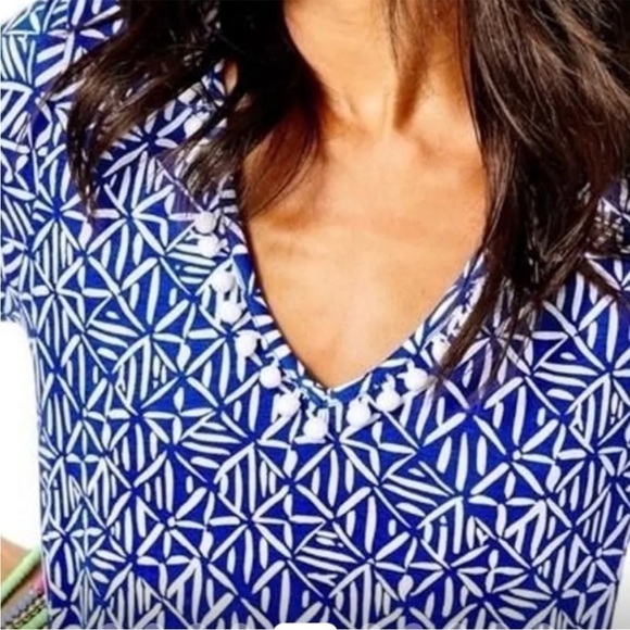 Lilly Pulitzer Etta Pullover Dress – Corsica Blue Easy Peasy – Size Medium - Picture 2 of 7